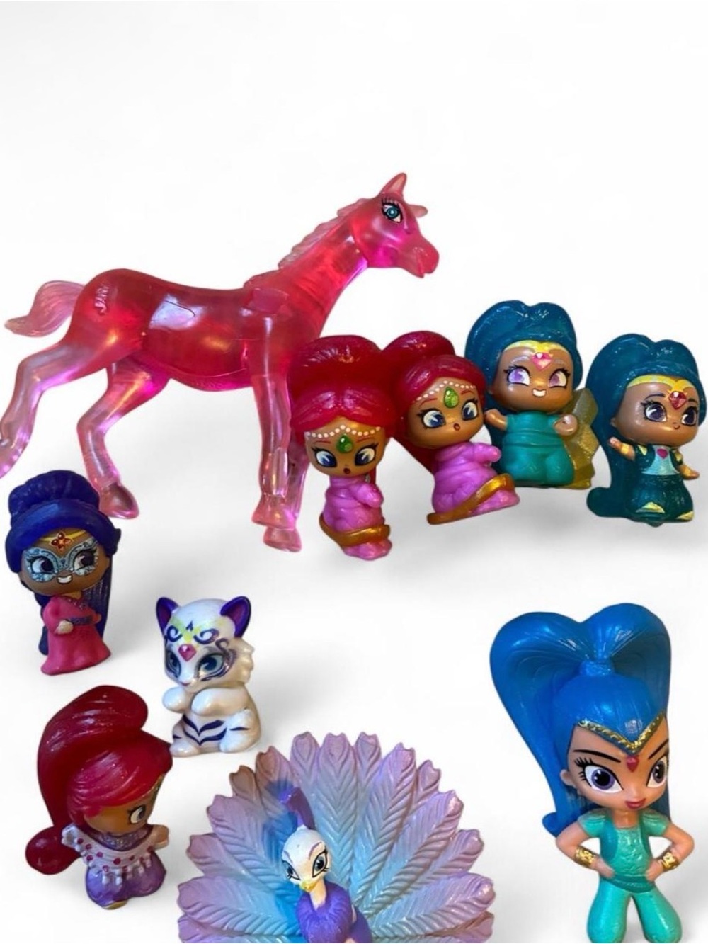 Shimmer & Shine Teenie Genies Fisher price Figures lot of 13 horse cat peacock - Picture 3 of 7